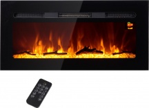 DecHome 130BKS401 Camino Elettrico 1800W Regolabile con Telecomando Nero