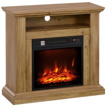 DecHome 130BNS384 Caminetto Elettrico 1800W con Fiamma 3D e Telecomando Marrone