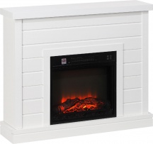 DecHome 130WTS394 Camino Elettrico 1800W con Effetto Fiamma e Telecomando Bianco
