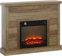 DecHome 140LRS395 Camino Elettrico 1800W con Effetto Fiamma e Telecomando Legno