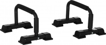 DecHome 14198S583 Set 2 Barre Parallele in Acciaio Impugnatura Antiscivolo Nero