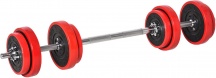 DecHome 155ekA91 Set pesi da 20kg in dotazione 1 Bilanciere e 2 Manubri Rosso