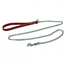 AllMyPets 1602 CCART. Guinzaglio Cane in Cuoio con Catena Media 2 cm x 120 cm