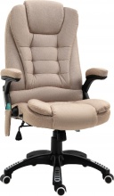 Icon Space 171V902 Sedia da Ufficio con Ruote Braccioli e Poggiatesta Tessuto Beige