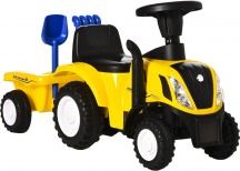 DecHome 173YL Macchina Trattore con Rimorchio Rastrello e Pala Cavalcabile 1+ Giallo