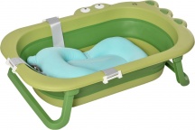 DecHome 18 Vaschetta Bagnetto Neonati Pieghevole con Cuscino 80 x 54 x 21 cm Verde