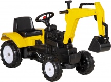 DecHome 193-370 Ruspa Giocattolo a Pedali con 6 Ruote Cavalcabile per Bambini 3+ Giallo