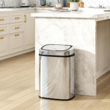 DecHome 1SRV408 Pattumiera con Sensore a Infrarossi 50L in Acciaio Inox Argento