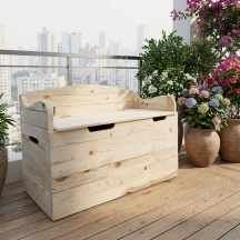 DELTA TRADE 201-2040-2 Cassapanca contenitore Baule da esterno in Legno 100x40x60 cm