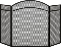 DecHome 280BKS502 Parascintille Camino Pieghevole a 3 Pannelli 96x60cm Nero