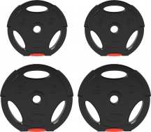 DecHome 2BKJ594 Kit Pesi con 2 Dischi da 10 kg e 2 Dischi da 5 kg Nero