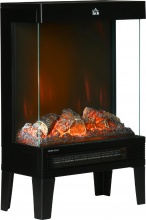 DecHome 301V90BK-820 Camino Elettrico 1000W2000W Fiamma LED 40.5x20x62 cm Nero