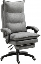 Icon Space 32GY-921 Sedia da Ufficio Reclinabile Poggiapiedi Poggiatesta Tessuto Grigio