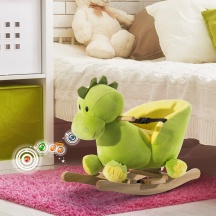 DecHome 330013 Dondolo Drago in Legno Cavalcabile per Bambini da 3+ Anni colore Verde