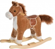 DecHome 330105BN Cavallo a Dondolo Stile Cavallo Seduta Imbottita Suono