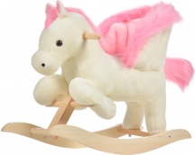 DecHome 330114 Cavallo A Dondolo Stile Cavallo Seduta Imbottita Suono 18-36 Mesi