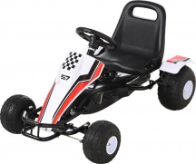 DecHome 341036 Go Kart a Pedali Seduta Regolabile Cavalcabile 3+ Bianco e Rosso