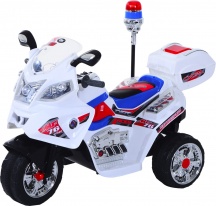 DecHome 370014 Moto Elettrica per Bambini a 3 Ruote con Musica e Luci 3+ Bianco