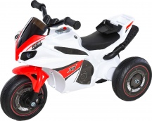 DecHome 370057GT Moto Elettrica per Bambini Tre Ruote con Musica 18+ Mesi Bianco e Rosso