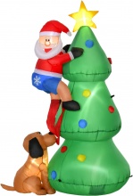 DecHome 371V90844 Albero di Natale Gonfiabile con Babbo Natale LED 123x85x180cm
