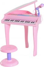 DecHome 350003PK Mini Pianoforte con Microfono e Sgabello Gioco Creativo per Bambini 4+