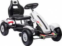 DecHome 397-968WT Go Kart a Pedali Bambini 5-12 Anni Sedile Regolabile e Freno a Mano