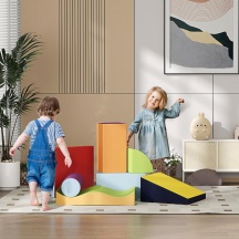 DecHome 3MXV551 Set 7 Costruzioni Morbide Bambini 1-3 Anni in Schiuma ed Ecopelle