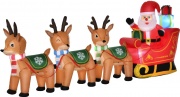 DecHome 419V90 Babbo Natale Gonfiabile da esterno con Slitta e 3 Renne Multicolore