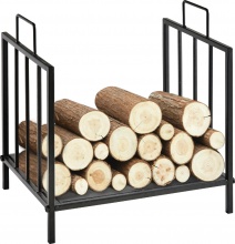 DecHome 50A703F Portalegna per Camino 15kg max 2 Maniglie 44.5x33x46.5 cm Nero