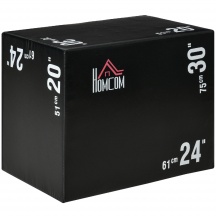 DecHome 52A93 Plyo Box 3 in1 a 3 Altezze Jumping Box Pliometrico 75x51x61cm Nero