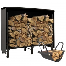 DecHome 541BKS543 Portalegna in Metallo con Copertura 120x36x99 cm Nero