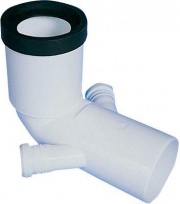 Brugel 5485b5531 Curva Wc Prolungata + 2 Attacchi Scarico Idrico PP Bianco mm 90x40