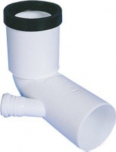 Brugel 5486c5532 Curva Wc Prolungata + 1 Attacco Scarico Idrico PP Bianco mm 90x40