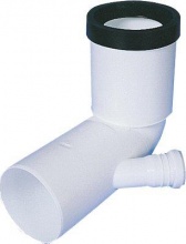 Brugel 5487d5533 Curva Wc Prolungata + 1 Attacco Scarico Idrico PP Bianco mm 90x40