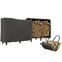 DecHome 614BKS544 Portalegna in Metallo con Copertura 240x36x99cm Nero