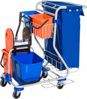 DecHome 771DH07 Carrello Pulizie Professionale 4 Secchi 18L6L Blu e Arancione