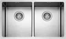 DecHome 74X44 2V Lavello Cucina 2 Vasche da Incasso Larghezza 74 cm Acciaio Inox