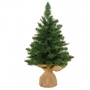 DecHome 830D86 Mini Albero di Natale 45cm Pino 50 Rami Base Borsa Lino Pvc