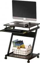 Icon Space 836D53BK Tavolino Porta PC con Ruote Moderno 60x48x73 cm Nero