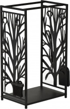 DecHome 84D160 Rack Di Legna Da Ardere Portalegna 4 Attrezzi Carico 100Kg Nero