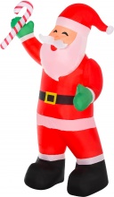 DecHome 825DH98 Babbo Natale Gonfiabile Bastoncino di Zucchero 2 Luci Led Ip44