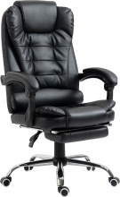 Icon Space DH92197 Sedia da Ufficio Reclinabile Poggiapiedi Poggiatesta Ecopelle Nero