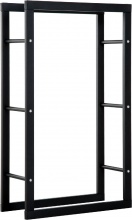 DecHome A187146AO84 Porta Legna per Casa e Giardino in Ferro Nero 60x25x100 cm