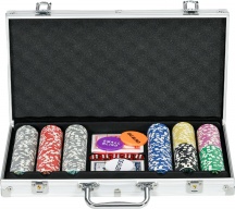 DecHome A2860SRAO96 Set Poker 7-8 Giocatori 300 Fiches,2 Mazzi di Carte e 5 Dadi