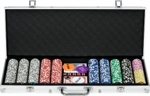 DecHome A2871SRAO96 Set Poker 9-10 Giocatori 500 Fiches,2 Mazzi di Carte e Dadi