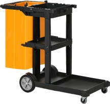 DecHome BKA499F Carrello Pulizie 3 Ripiani, Ganci e Sacco 100L 121x50.5x96.5 cm