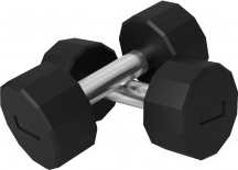 DecHome BKA774F Set 2 Manubri a 12 Lati da 8 kg Antiscivolo 26x12x12 cm Nero