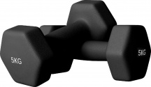 DecHome BKA777F Set 2 Manubri Esagonali da 2x5 kg Antiscivolo 20x9x9 cm Nero