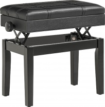 DecHome BKA829F Sgabello per Pianoforte Altezza Regolabile e Contenitore Nero