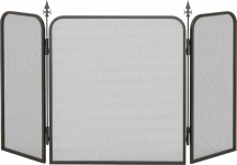DecHome BKJ52R Parascintille Camino Pieghevole a 3 Pannelli in Metallo Nero